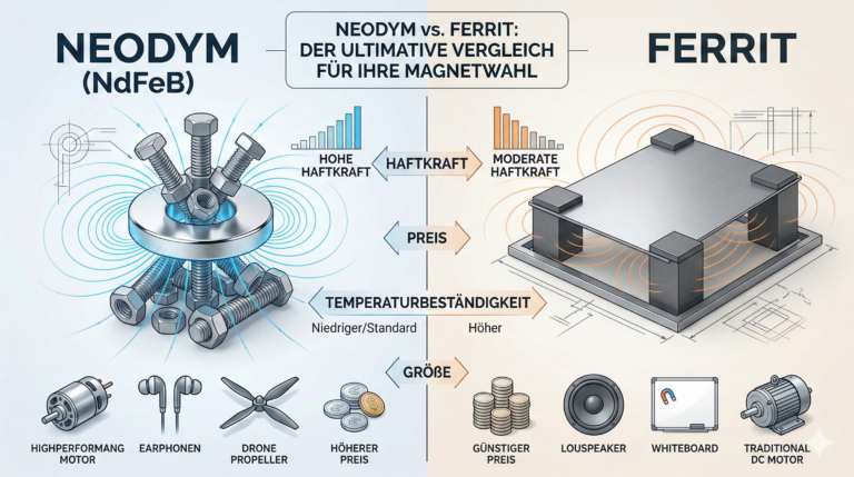Neodym vs. Ferrit: Der ultimative Vergleich für Ihre Magnetwahl